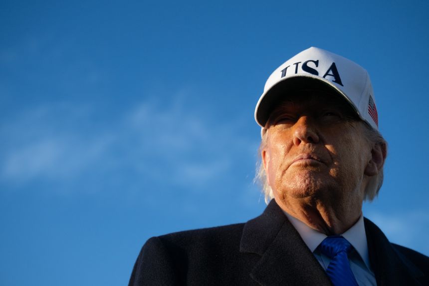 President Donald Trump speaks to reporters before boarding Air Force One as he departs Joint Base Andrews on Saturday.