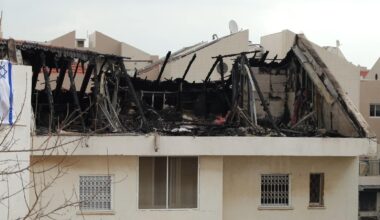 Damage to a building in Israel