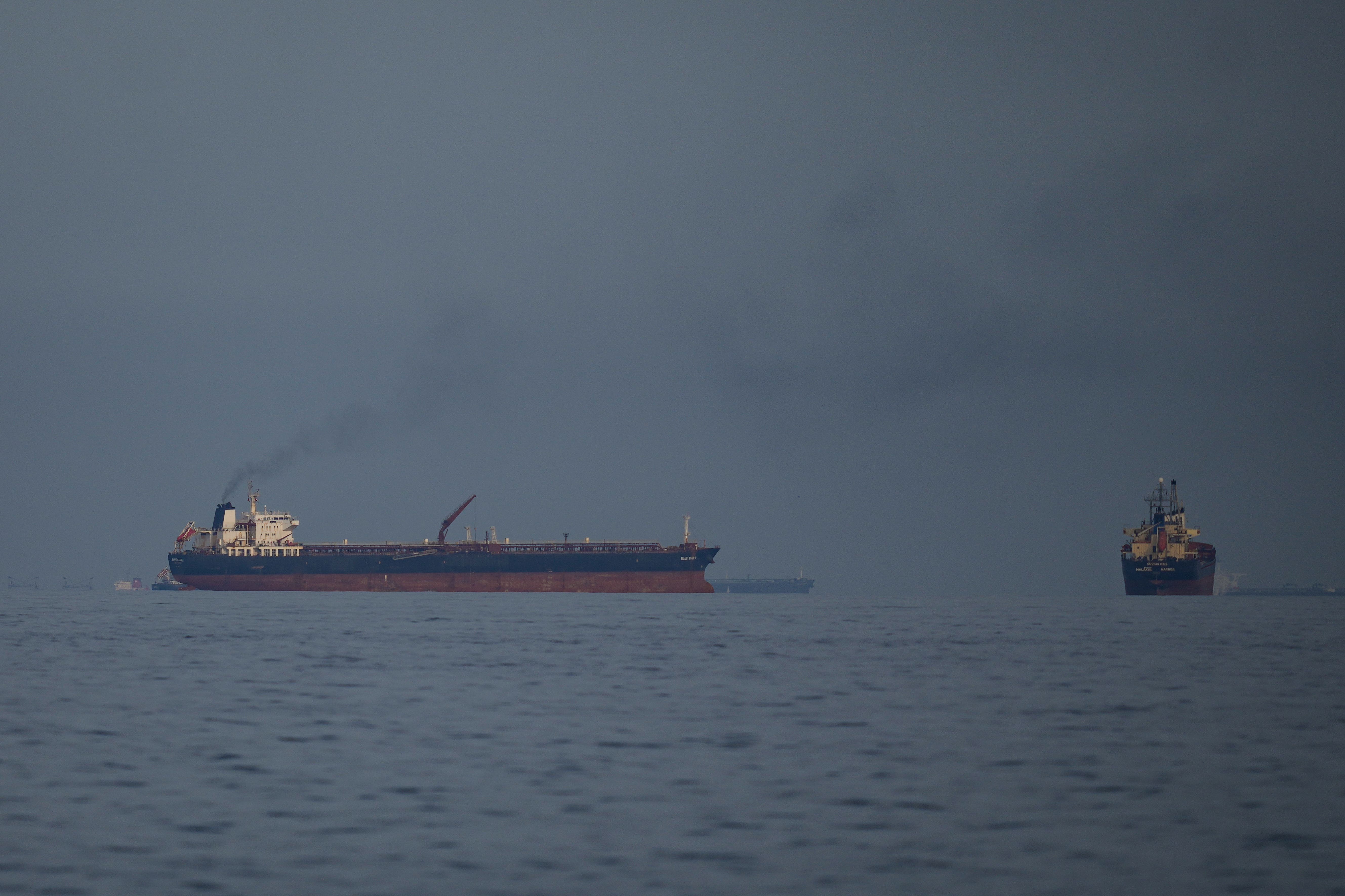 Tankers crossing the Strait of Hormuz, where 20 percent of the world’s oil passes through