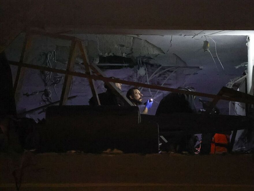 An apartment damaged by a missile strike is seen in Ramat Gan, in the outskirts of Tel Aviv, Israel on March 18, 2026.