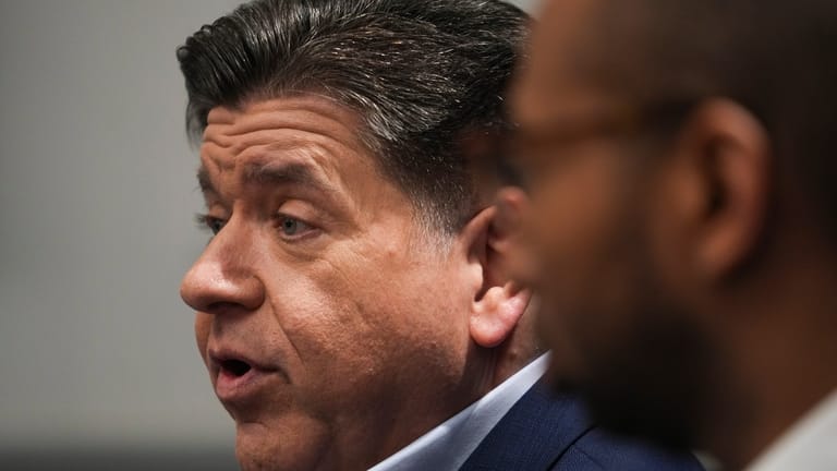 Illinois Gov. JB Pritzker, with running mate for lieutenant governor...