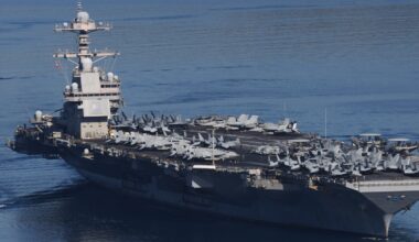 Trump’s biggest warship USS Gerald R Ford limps to Crete for repairs after huge fire