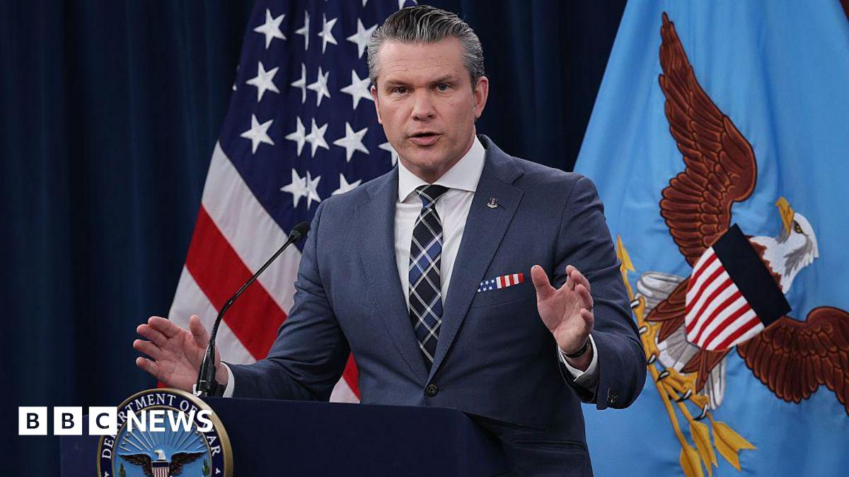 Pete Hegseth at a news conference