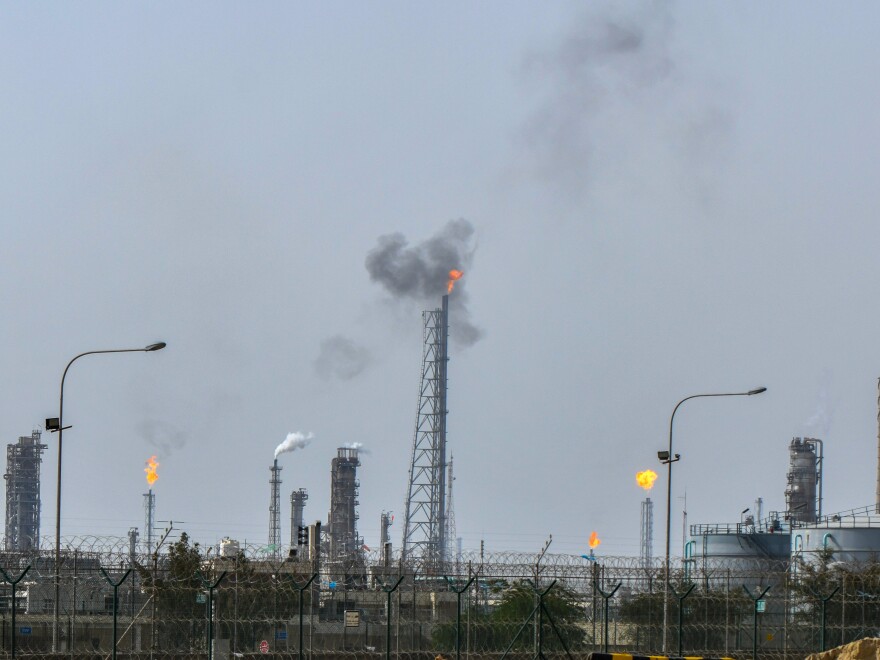 A general view of Mina Al-Ahmadi refinery in Kuwait, on Friday.