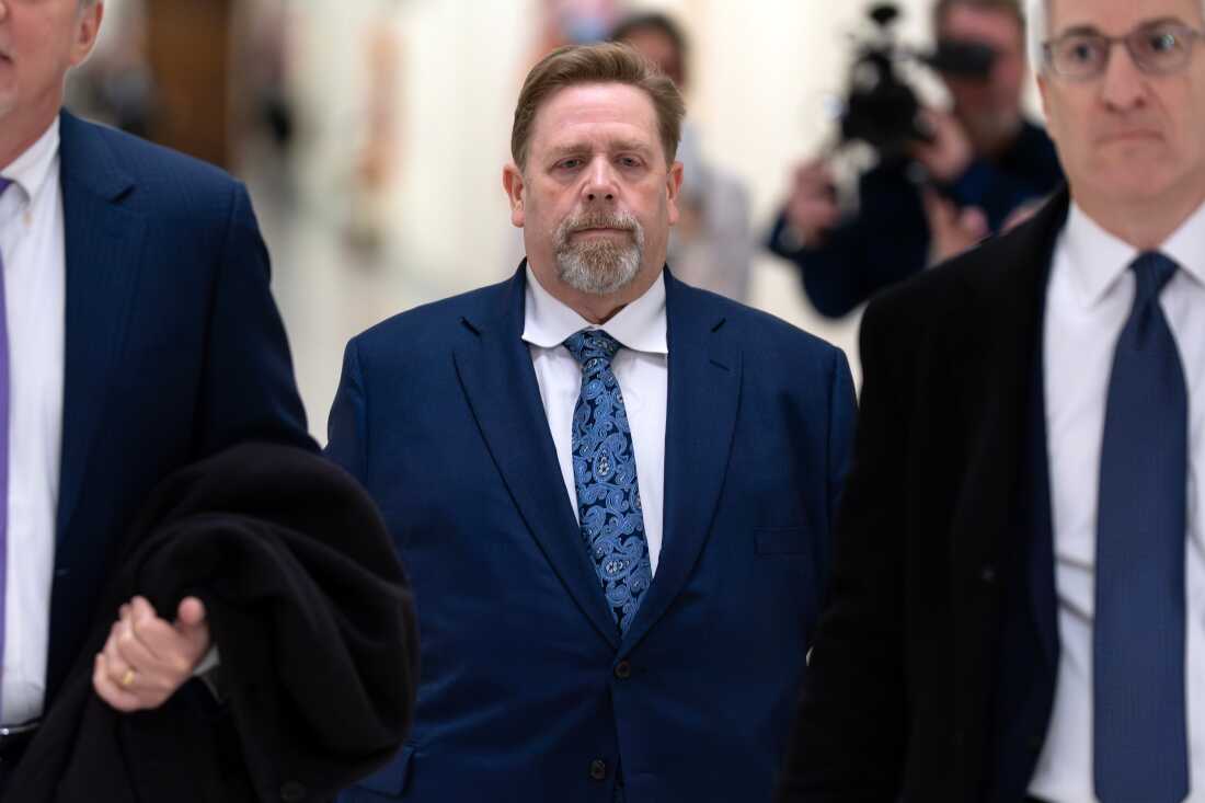 Darren Indyke, Jeffrey Epstein's former lawyer, arrives for his deposition before the House Oversight Committee on Capitol Hill on Thursday in Washington, D.C.