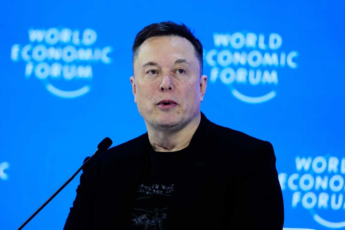 Elon Musk attends the annual meeting of the World Economic Forum in Davos, Switzerland, on Jan. 22.