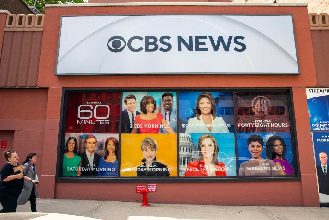 The CBS Broadcast Center on 57th Street in New York on April 20, 2023.