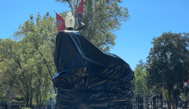 Sacramento city staff cover César Chávez statue at plaza downtown