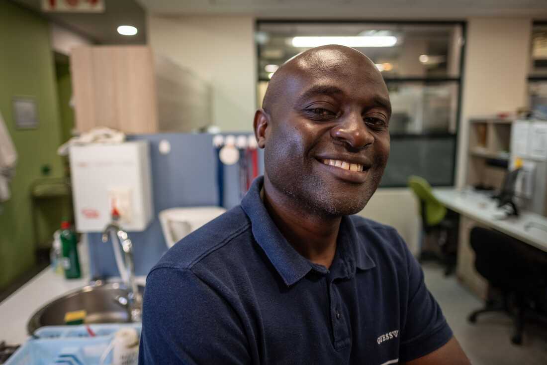 Dr Mwila Mulubwa photographed in the chemistry department of the University of Cape Town. Mulubwa and his colleagues have been working to develop new drugs for a range of health issues affecting communities in Africa, such as malaria, TB and antibiotic resistance.