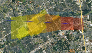 NASA strewn field map shows where pieces of apparent meteor might have landed in Harris, Montgomery Counties