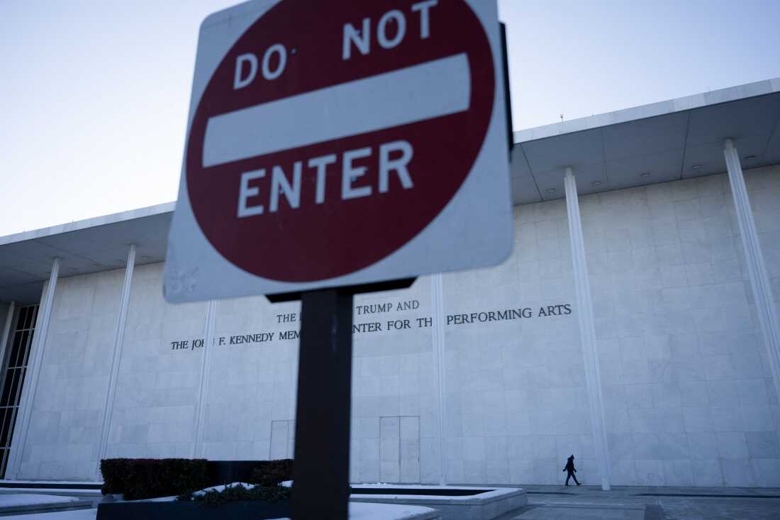 A view of the Kennedy Center in Washington, D.C. in February. On Monday, a group of eight architecture and culture groups filed a federal lawsuit against President Trump and the arts complex's board to halt a planned renovation.
