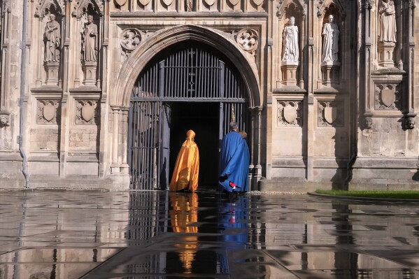Sarah Mullally arrives for the Enthronement Ceremony installing her as archbishop of Canterbury in Canterbury, England, Wednesday, March 25, 2026, the first woman ever to lead the Church of England. (AP Photo/Alastair Grant)