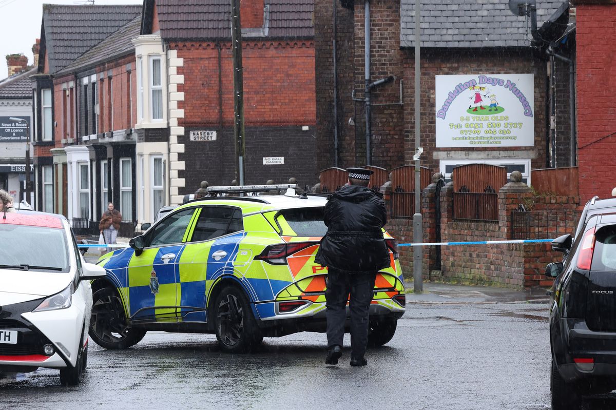 Police on Church Road West in Walton on Sunday
