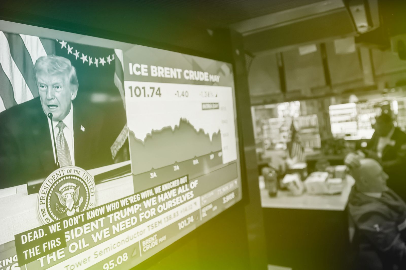 Trump on TV on the NYSE floor