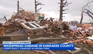 Illinois tornado outbreak: Kankakee County cleans up damage left by tornado, record-breaking hail; several injured