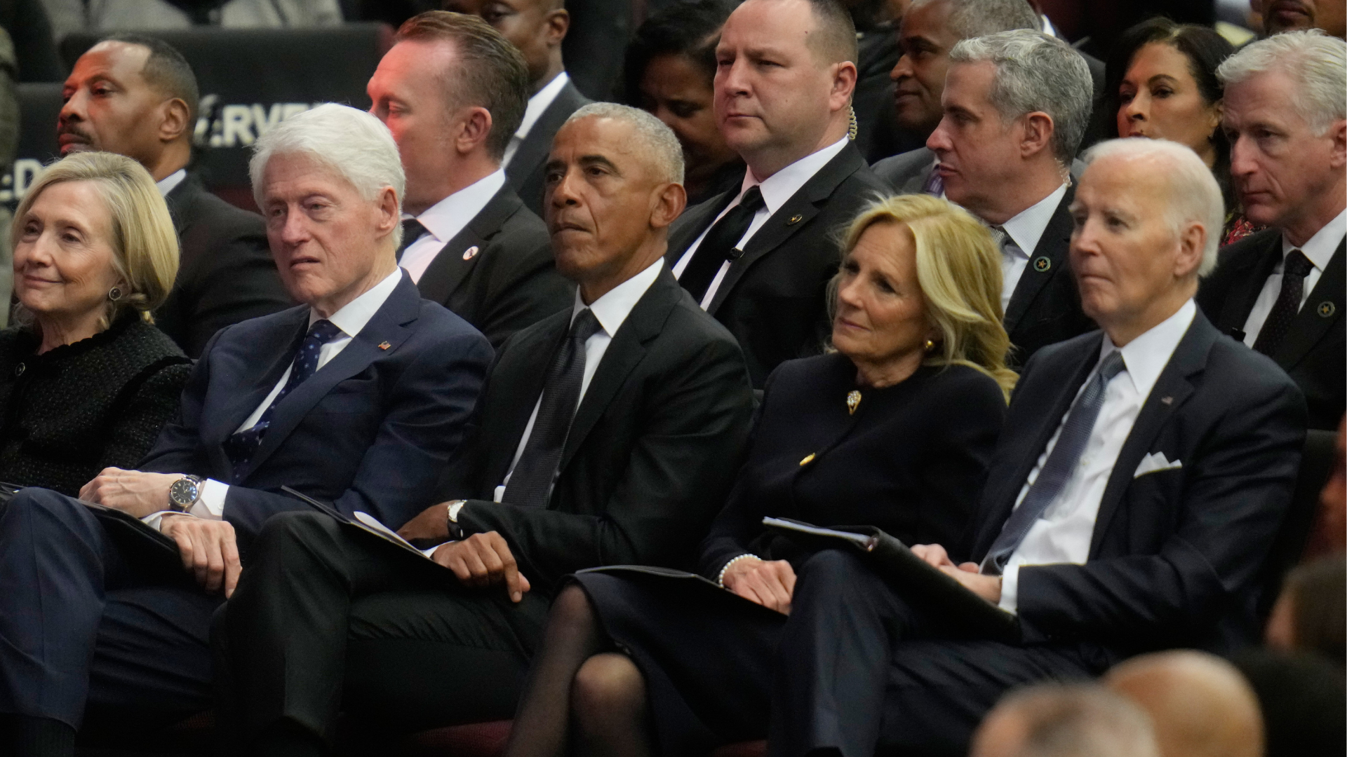 Former public officials attend the Public Homegoing Service for the Rev. Jesse Jackson at the House of Hope in Chicago, Friday, March 6, 2026. 