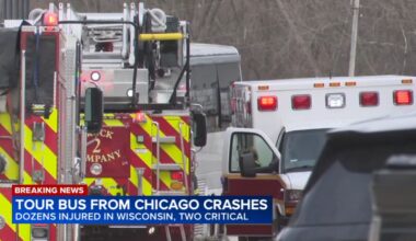Green Bay bus crash: 33 injured, 2 critically, after bus from Chicago crashes in Wisconsin on way to Michigan, officials say