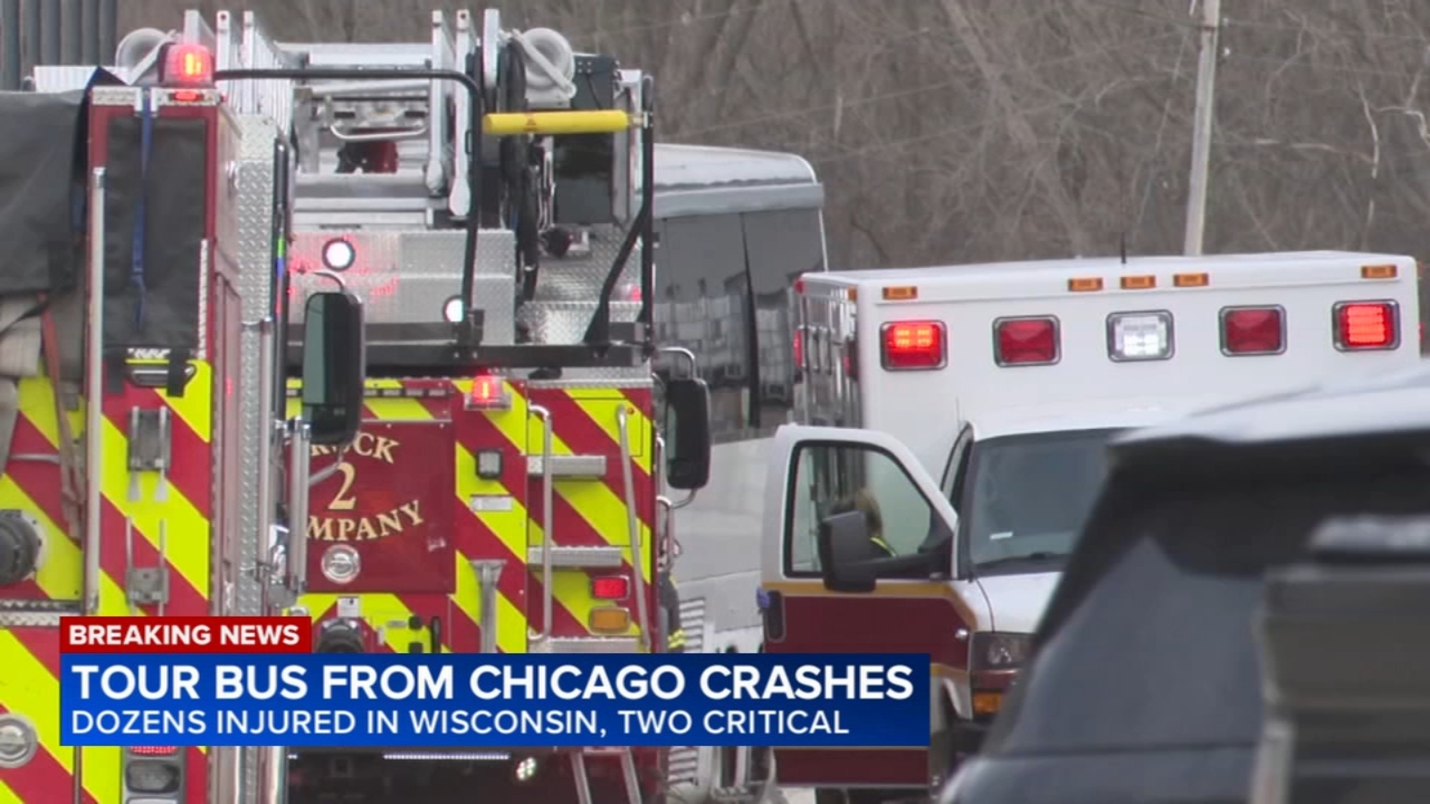 Green Bay bus crash: 33 injured, 2 critically, after bus from Chicago crashes in Wisconsin on way to Michigan, officials say