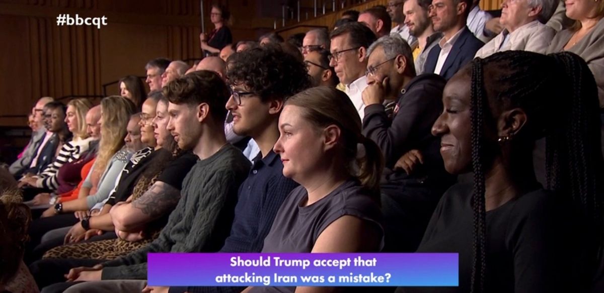 The audience members laughed at Mr Streeting's jibe