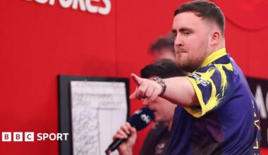 Luke Littler celebrates