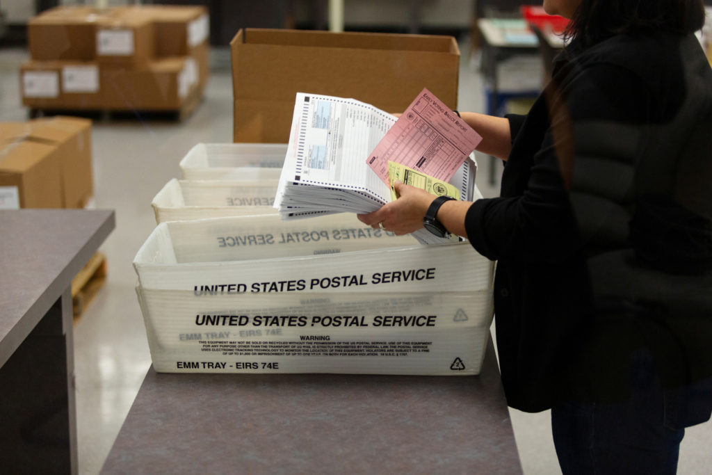 Voters cast their ballots in the Democratic primary in Sun City