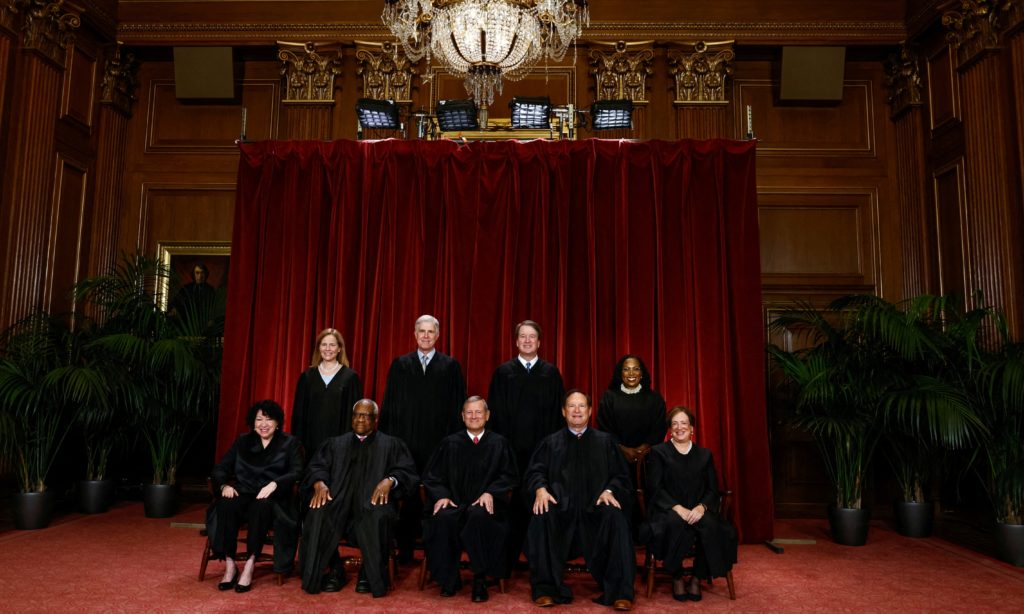 U.S. Supreme Court justices Amy Coney Barrett, Neil M. Gorsuch, Brett M. Kavanaugh, Ketanji Brown Jackson, Sonia Sotomayor...