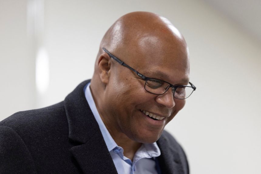 Shawn Harris files paperwork in Atlanta to run in the special election for Georgia’s 14th Congressional District on January 12.