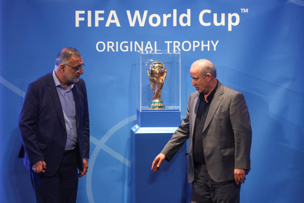FILE PHOTO: Unveiling ceremony of the FIFA World Cup Trophy in Tehran