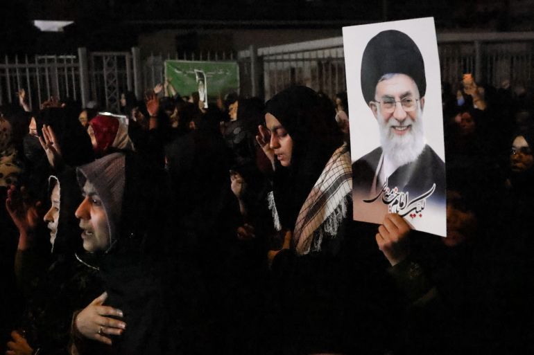 Shia muslim women in Pakistan mourn the death of Ali Khamenei