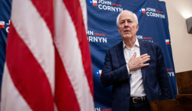 U.S. Senator John Cornyn (R-TX) campaigns for re-election in Schertz, Texas