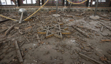 Debris at the historical monument Golestan Palace after it was damaged in an Israeli and U.S. strike, in Tehran