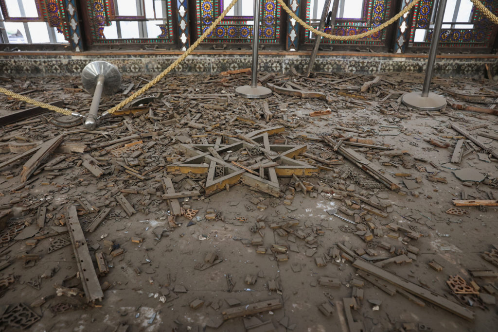 Debris at the historical monument Golestan Palace after it was damaged in an Israeli and U.S. strike, in Tehran