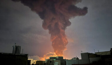 Smoke rises following an explosion, amid the U.S.-Israeli conflict with Iran, in Tehran