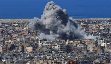 Smoke billows after an Israeli strike on Beirut's southern suburbs