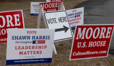 FILE PHOTO: Floyd County residents cast their ballots during advance voting in Rome, Georgia