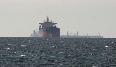 Tankers sail in the Gulf, near the Strait of Hormuz