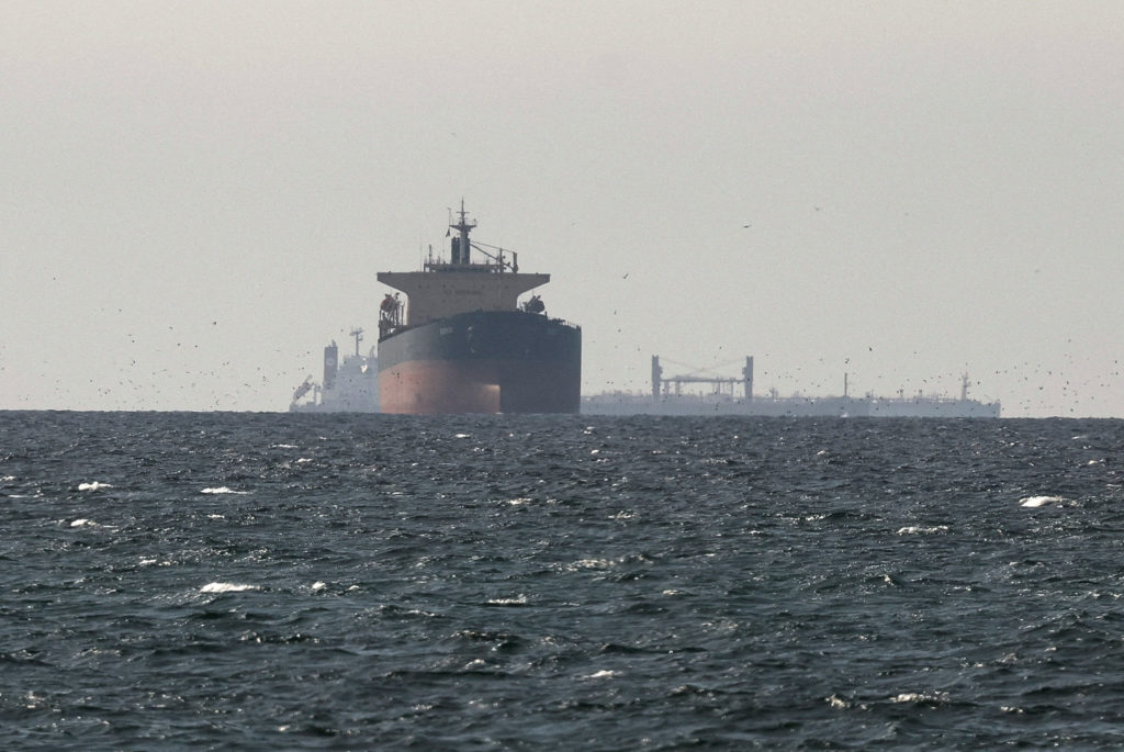 Tankers sail in the Gulf, near the Strait of Hormuz