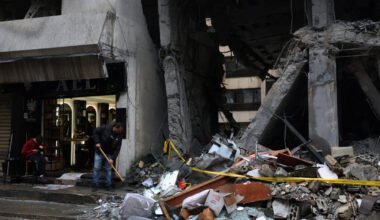 Aftermath of an Israeli strike on a building in central Beirut
