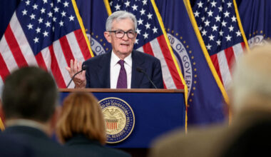 FILE PHOTO: U.S. Federal Reserve Chair Jerome Powell holds a press conference following a two-day meeting of the Federal O...