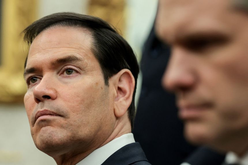 Secretary of State Marco Rubio attends a meeting between President Donald Trump and Japanese Prime Minister Sanae Takaichi.