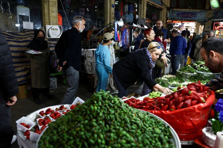 Iranian people shop at Tajrish Bazaar,