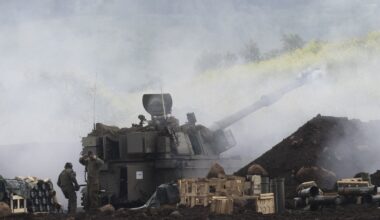 An Israeli artillery unit fires towards southern Lebanon as seen from a position on the Israeli side of the border on March 15, 2026.