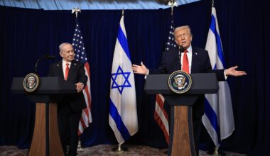 U.S. President Donald Trump holds a press conference with Israeli Prime Minister Benjamin Netanyahu at his Mar-a-Lago club on December 29, 2025 in Palm Beach, Florida.