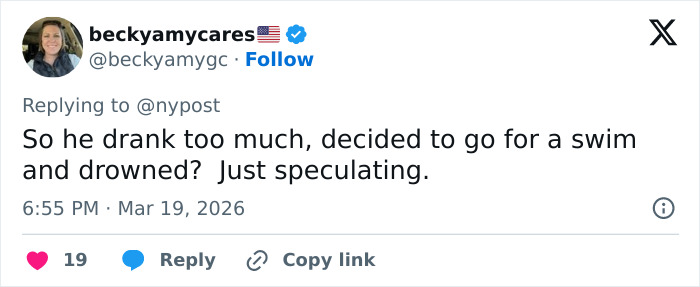 Twitter reply screenshot showing a user questioning drowning cause in harrowing final moments of Alabama student. Twitter reply screenshot showing a user questioning drowning cause in harrowing final moments of Alabama student.