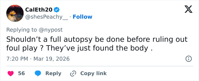 Social media post questioning autopsy before ruling out foul play in harrowing final moments of Alabama student case. Social media post questioning autopsy before ruling out foul play in harrowing final moments of Alabama student case.