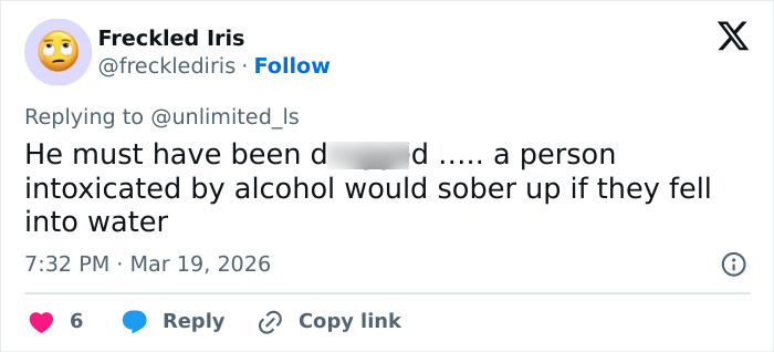 Screenshot of a Twitter reply discussing harrowing final moments of Alabama student and witness testimony on intoxication. Screenshot of a Twitter reply discussing harrowing final moments of Alabama student and witness testimony on intoxication.