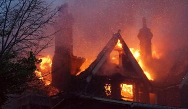 Pictures of fire at building in Ashburnham Road, Eastbourne