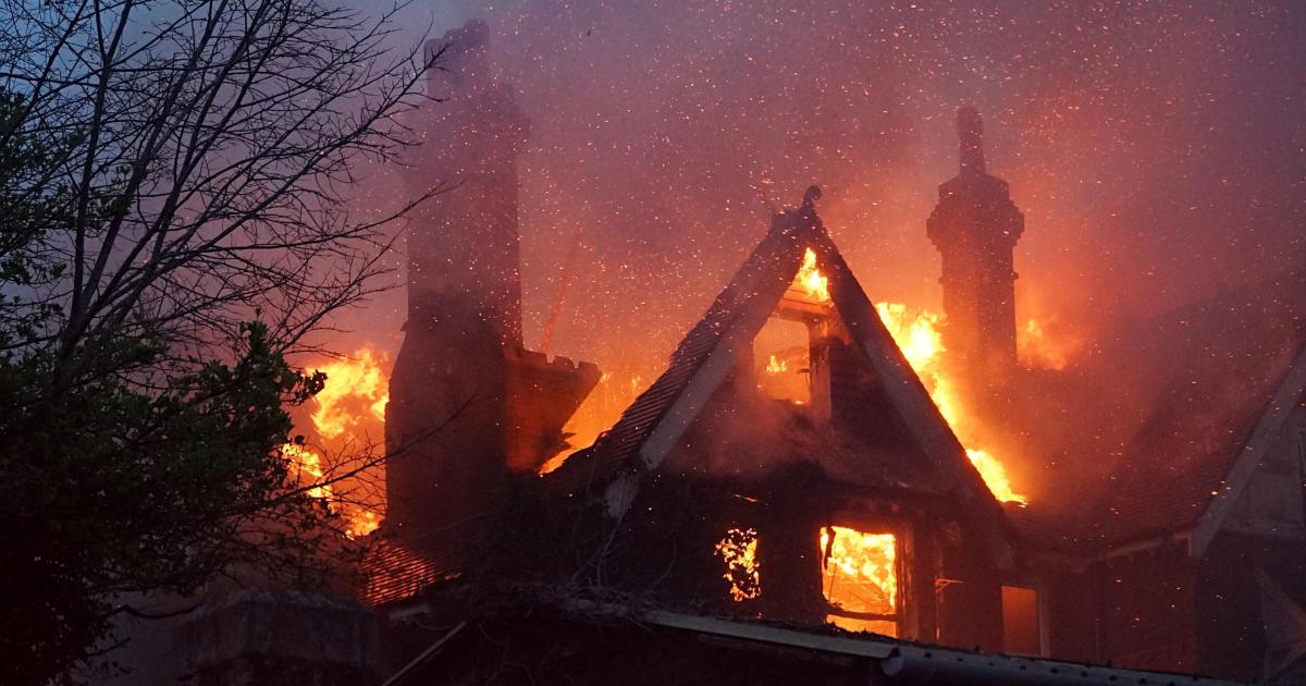 Pictures of fire at building in Ashburnham Road, Eastbourne