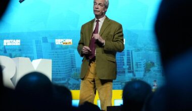 Nigel Farage holds Reform rally at Leeds First Direct Arena