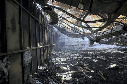 A view of the aftermath of the fire in Evin prison in Tehran, last year.